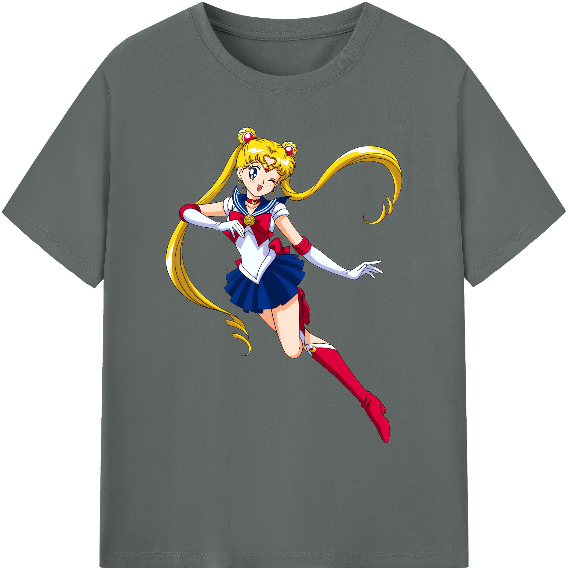 （画像用） 美少女戦士セーラームーン 月野 うさぎ つきの うさぎ Sailor Moon Tsukino Usagi 綿100％ メンズ半袖Tシャツ｜肌触りやわらか＆通気性